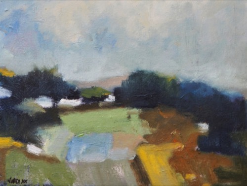 Estate, 2020 — Olio su tavola, 40×30 cm. Dipinto di Christian Nardi.