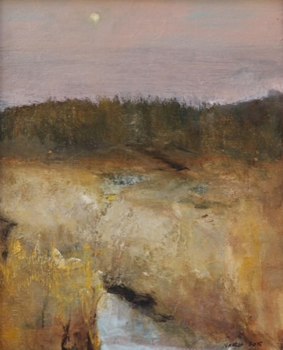 Il mattino ha l’oro…, 2015 — Olio su tavola, 24×30 cm. Dipinto di Christian Nardi.