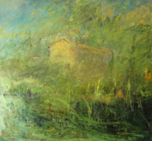Nel verde, 2012 — Olio su tavola, 115,8×110,8 cm. Dipinto di Christian Nardi.