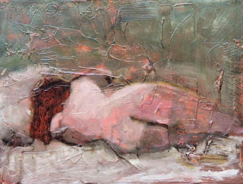 Nudo riposino, 2013 — Olio su tela, 40×30 cm. Dipinto di Christian Nardi.
